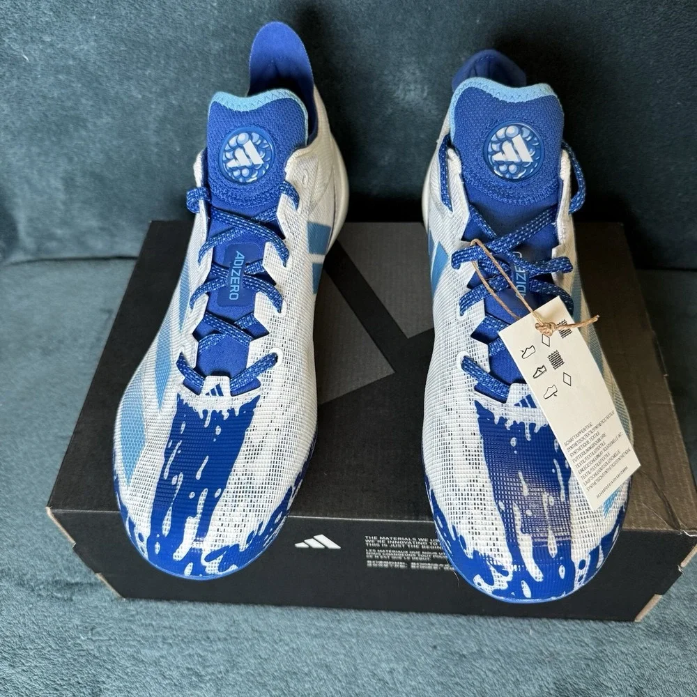 Adidas Adizero Electric Size 14 Mens White Blue Football Cleats‎ IE4418 New